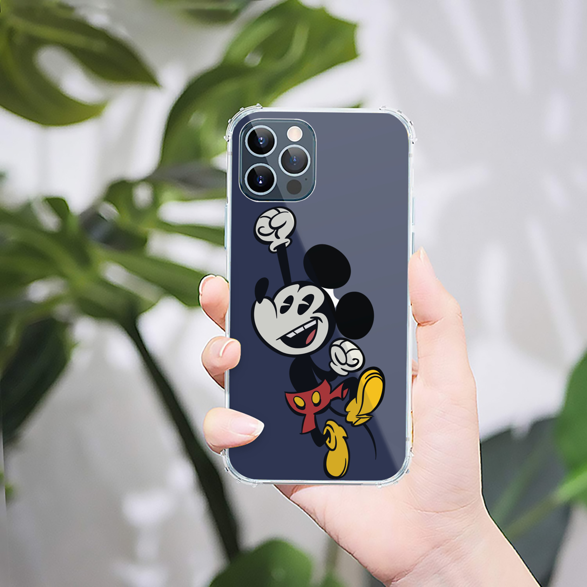 （画像用） ミッキーマウス Mickey Mouse 【iPhone 12シリーズ対応】透明スマホケース（クリアソフトケース）